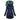 
A women's long black zip-up hoodie featuring a tropical print lining, with a spacious hood and pockets. The hoodie is in an electric blue variant and is available in XXL size.