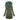 Women's long black zip-up hoodie with tropical print lining, featuring a green exterior in XXL size.