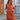 Women's long blue oversized zip-up hoodie styled with urban streetwear featuring sunglasses and orange accents against a white background.