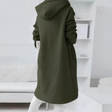Women's long green asymmetric zip hoodie in size 5XL, featuring a stylish and lightweight design with long sleeves and a unique collar.