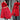 
A woman wearing a red long winter parka in size 6XL, featuring a distinctive blue fur collar, adjustable waist, and long sleeves. The parka has a tailored fit, showcasing a stylish and warm design suitable for cold weather. The woman is standing, highlighting the coat's full length and functional fashion appeal.