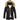 
A navy blue women's parka with a hood lined with faux fur, featuring insulated and water-resistant material. The coat has long sleeves and a high collar for added warmth, styled for fashion and practicality.