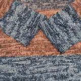 Women's ombre gradient knit sweater in multicolor earth tone, featuring long sleeves and a cozy design.