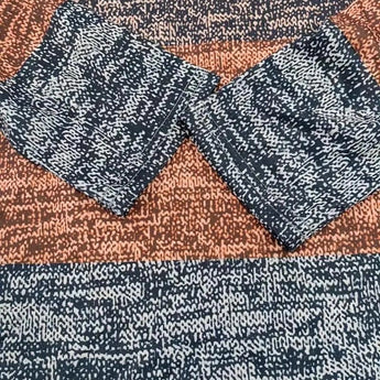 Women's ombre gradient knit sweater in multicolor earth tone, featuring long sleeves and a cozy design.
