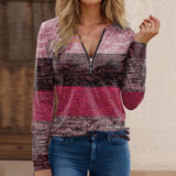 Women's pink ombre gradient knit sweater in size XL, featuring earth tone colors with a blend of textiles and a relaxed fit. The sweater has a round neck, long sleeves, and a comfortable, casual style.