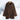 Women's oversized brown fleece coat, plush teddy jacket style with large pockets, featuring long sleeves and a cozy collar; shown in size 5XL with a soft, natural-textured fabric.