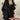 Women's oversized double-breasted blazer in black, featuring a chic fashion design with long sleeves and a classic collar, perfect for formal events or as stylish outerwear in an XL size.