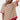 
A woman wearing an oversized red and pink striped tee with a loose fit, featuring long sleeves and a round neckline.