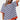 Women's oversized striped tee in blue and red, featuring a casual loose fit with short sleeves and a round neckline, displayed in size 2XL.
