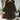Women's oversized wool hooded sweater coat in brown, size 5XL, displayed on a mannequin with a grey background. The coat features long sleeves, a cozy hood, and is styled with a collar. A houseplant in a flowerpot is also present nearby.