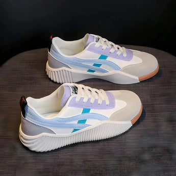 Women's pastel chunky sneakers in blue, size 41, featuring a multi-color urban design with a hint of electric blue, suitable for walking, sportswear, and cross-training activities.