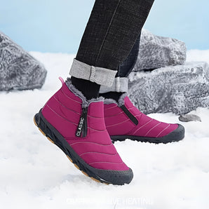 Women's Pink Insulated Waterproof Snow Boots - Non-Slip & Lightweight