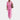 Women's pink linen suit featuring a casual summer set with a button-down shirt, shown in size XL. The suit highlights the outerwear design, focusing on the shoulder and sleeve details.
