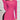 
A woman wearing a pink moisture-wicking workout top, lightweight and breathable, standing and smiling. The top is short-sleeved and fits the 2XL size.