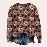 
A women's purple floral embroidered crewneck sweater featuring intricate floral designs, with long sleeves and a comfortable fit.