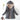Alt text: A Women's gray fleece-lined hooded winter coat in size 3XL, designed as an insulated parka with a focus on warmth and comfort. The coat features a full-length design with a hood, long sleeves, and a high collar for added protection against cold weather.