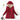 Women's red fleece-lined hooded winter coat in a 3XL size, featuring a cozy collar and long sleeves, designed as an insulated parka for warmth.