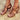 Brown women's chunky heel strappy sandals with gold buckles, featuring a leather material and open toe design, ideal for fashionable footwear enthusiasts.
