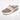 Women's red mesh slip-on sneakers with breathable material, featuring an air-cushioned sole, shown in the Cachi color variant, size 43.