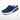 Women's red mesh slip-on sneakers with breathable design and air-cushioned sole, displayed in electric blue color variant labeled "Azzurro," suitable for walking and outdoor activities.