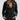 Women's slim fit black leather biker jacket with an asymmetric zip, featuring a stylish collar and full-length sleeves.