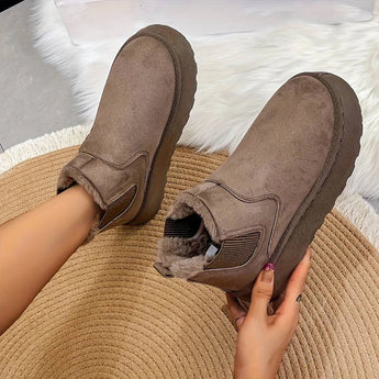 Women's stylish white platform high-top slip-on sneakers in gray, size 40.5, worn by a model showcasing the comfortable fit and modern design.