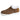 Brown women's slip-on shoes with a fur-lined interior, designed for winter wear. The shoes feature a stylish turquoise detail and are suitable for outdoor activities. They are made from leather, resembling an athletic or walking shoe style, and come in EU size 43.