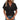 Women's black V-neck textured blouse with short sleeves in geometric design, size 3XL