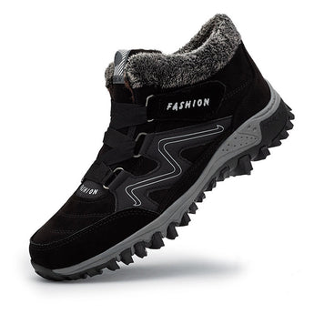 Women's black waterproof insulated hiking boots, size 43, designed with a stylish appearance and anti-slip sole, suitable for outdoor activities and providing comfort and protection.