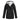 Women's black waterproof insulated parka with a fur-lined hood, featuring long sleeves and a high collar.