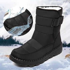 Women's waterproof insulated snow boots with a durable design, featuring non-slip soles and thermal lining for warmth and traction in snowy conditions.