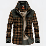 Women's waterproof windproof hiking jacket in army green, featuring a tartan pattern and designed for outdoor activities. The jacket has a collared neck, long sleeves, and is available in size 4XL.