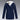 Women's dark blue insulated hooded winter parka with waterproof material, featuring a button-up front, long sleeves, and a cozy collar for added warmth.