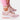 Women's stylish white platform sneakers with a zipper, featuring a rose pink color accent, designed for walking and outdoor activities.