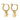 18K gold plated hoop earrings with pink natural stone charms, featuring a gold-tone twisted rope design.