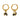 Gold-tone hoop earrings with star charm and black bead, 18K gold plated, featuring natural pink stone charms.