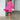 
A pink, knee-length, long sleeve day dress made from lightweight cotton, featuring eyelet details. The dress is designed in a plus size, 3XL, suitable for spring wear.