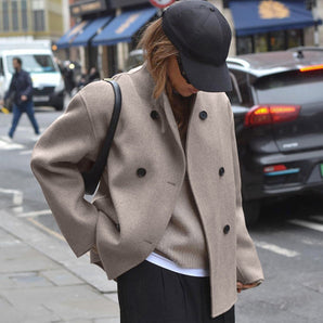 Avencea | Trendy Oversize Jacket with Button Closure