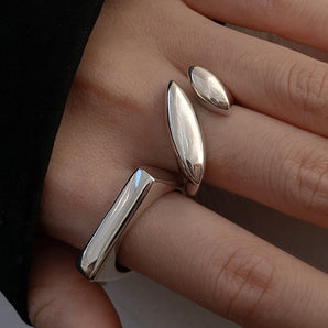 Modern Silver Rings: Minimalist, Elongated, Geometric & Oval Styles