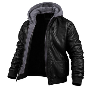 Stylish Premium Leather Winter Jacket with Hood Avencea