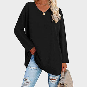 Avencea - Elegant Long Sleeve T-Shirt