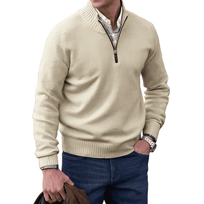 Avencea - Elegant Pullover with Half Zipper