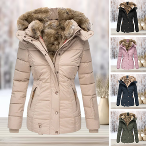Avencea - Elegant Winter Fur Jacket with Hood 2024