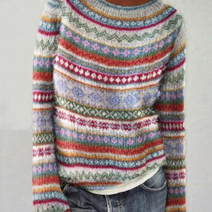 Avencea - Vintage Cozy Colorful Sweater