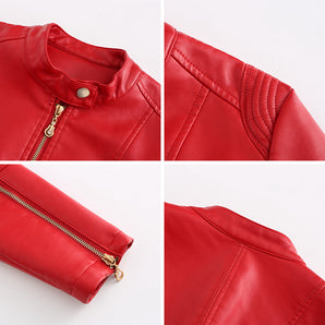 Avencea - Stylish PU Leather Jacket