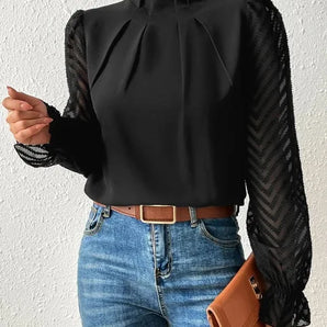 Elegant Long-Sleeved Top with High-Quality Fabric