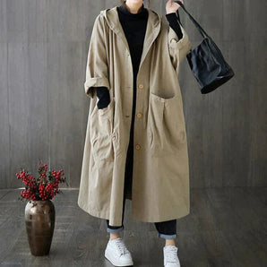Avencea - Oversized Trench Coat with Stylish Collar for Modern Comfort