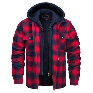 Avencea - Checkered men's jacket with hood