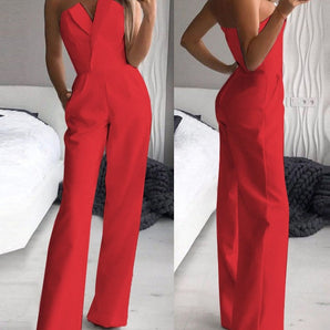 Avencea Red Sleeveless Jumpsuit