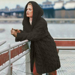 Avencea Hooded Cardigan Made of Cotton and Polyester